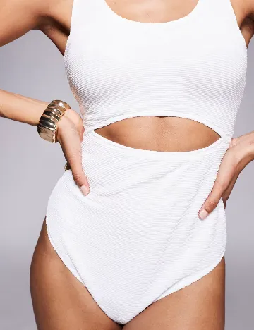 Costum de baie Ivory Rose, alb Alb