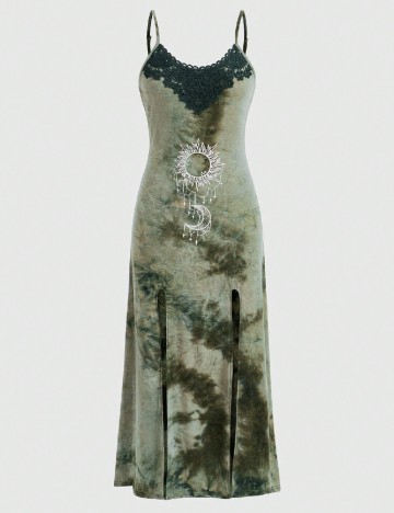 Rochie lunga Romwe, verde