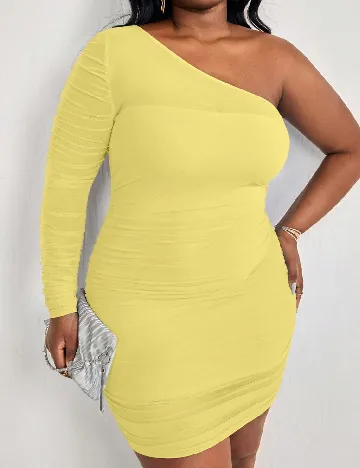 Rochie scurta SHEIN CURVE, galben Galben