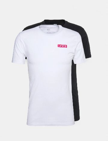 Set Tricouri 2 bucati Levi S, alb/negru