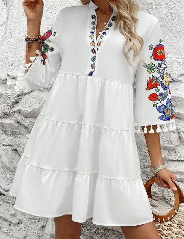Rochie scurta SHEIN, alb Alb