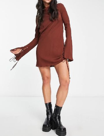 Rochie scurta Weekday, maro