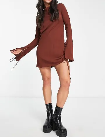 Rochie scurta Weekday, maro Maro