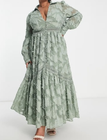 Rochie lunga ASOS Curve, verde