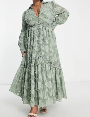 Rochie lunga ASOS Curve, verde Verde