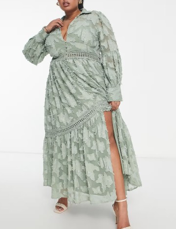 Rochie lunga ASOS Curve, verde