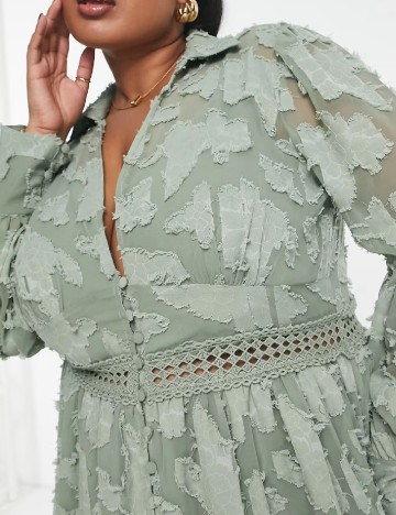 Rochie lunga ASOS Curve, verde