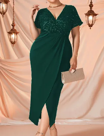 Rochie lunga SHEIN CURVE, verde Verde