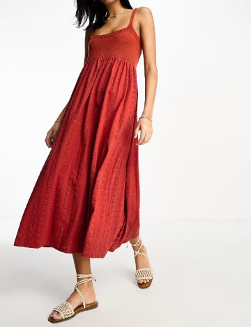 Rochie medie ASOS, caramiziu