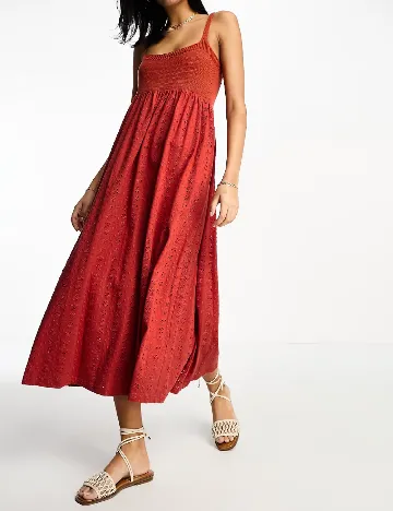 Rochie medie ASOS, caramiziu Rosu