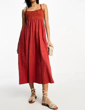 Rochie medie ASOS, caramiziu Rosu