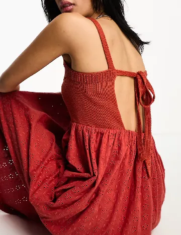 Rochie medie ASOS, caramiziu Rosu