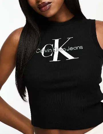 Top Calvin Klein Jeans, negru Negru