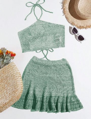 Compleu De Plaja SHEIN, verde