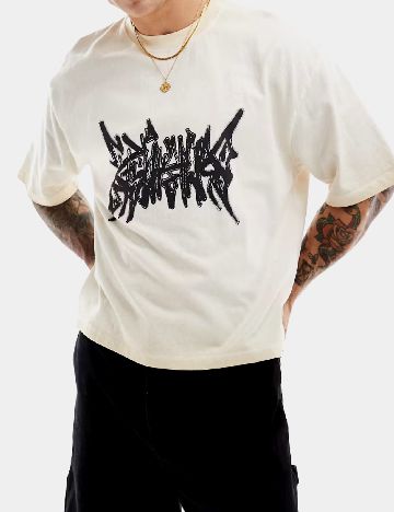 Tricou Pull&Bear, crem