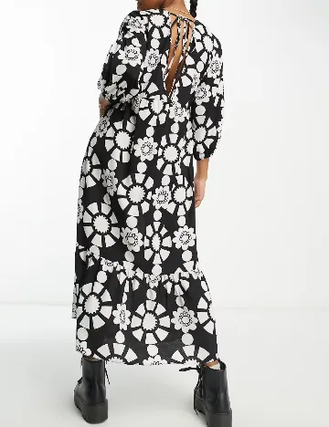 Rochie lunga ASOS, alb/negru Alb
