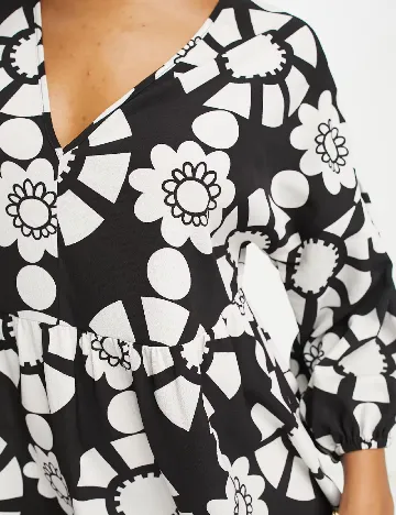 Rochie lunga ASOS, alb/negru Alb
