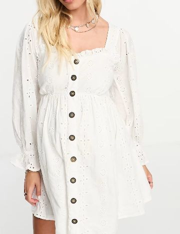 Rochie scurta Asos Maternity, alb