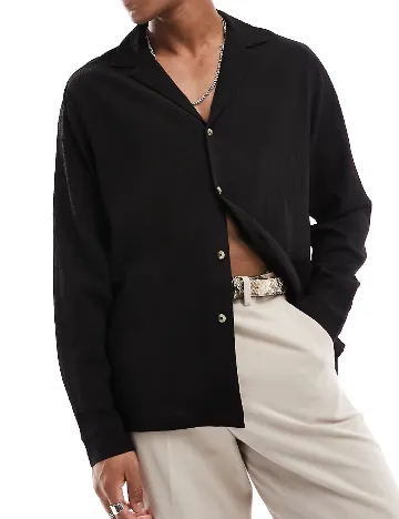 Camasa ASOS, negru Negru