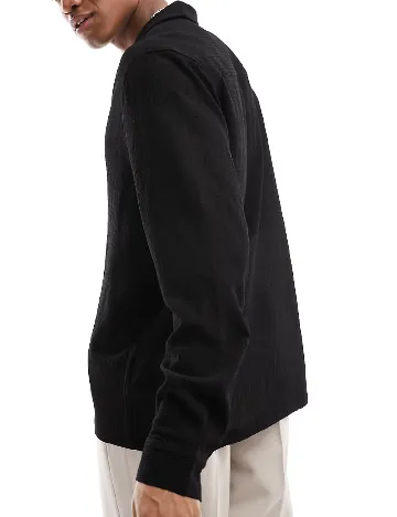 Camasa ASOS, negru Negru