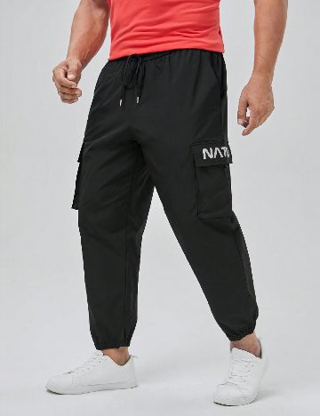Pantaloni SHEIN Plus Size Men, negru