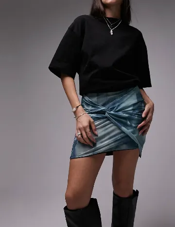 Fusta Top Shop, albastru Albastru