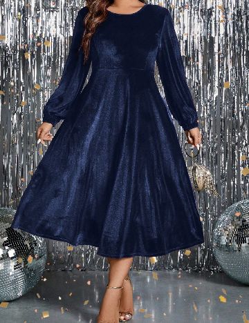 Rochie medie SHEIN CURVE, albastru