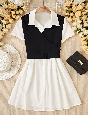 Rochie scurta SHEIN, alb/negru