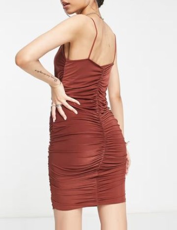 Rochie scurta Femme Luxe, maro