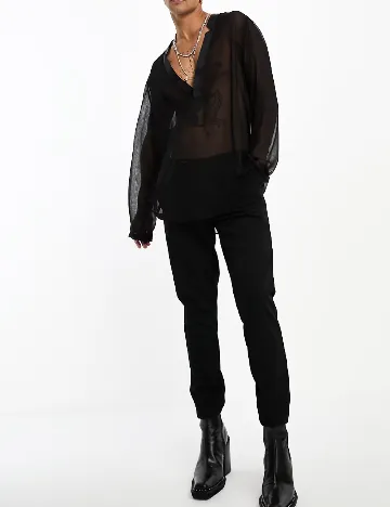 Camasa ASOS, negru Negru