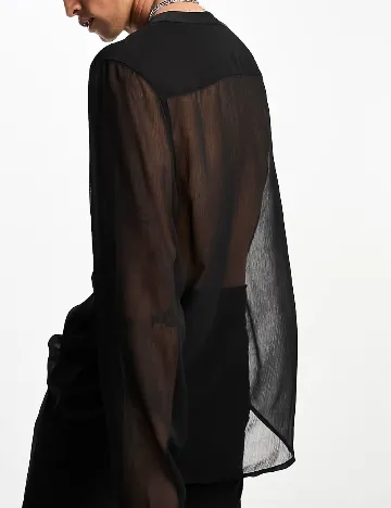 Camasa ASOS, negru Negru