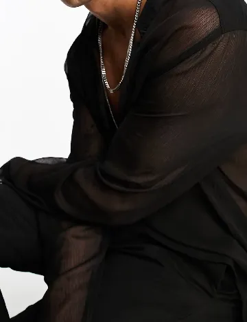 Camasa ASOS, negru Negru