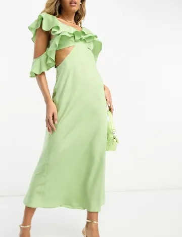 Rochie medie ASOS, verde Verde