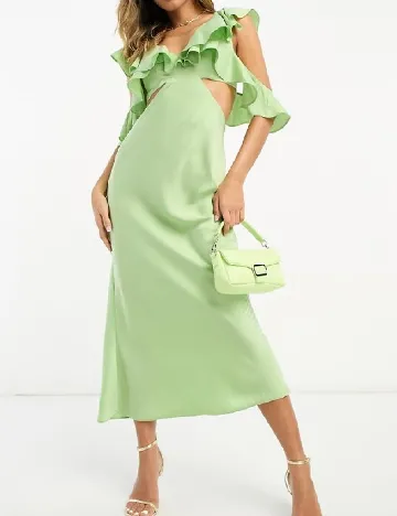 Rochie medie ASOS, verde Verde