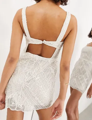 Rochie scurta ASOS, ecru Alb