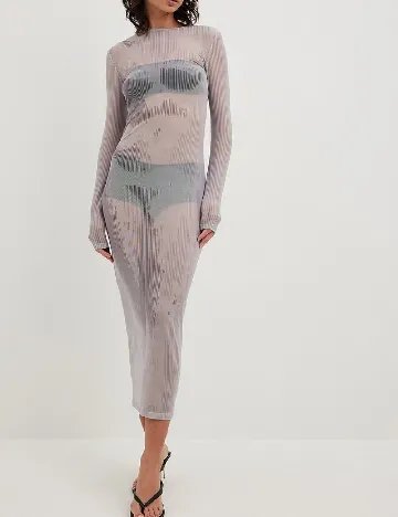 Rochie medie NA-KD, gri Gri