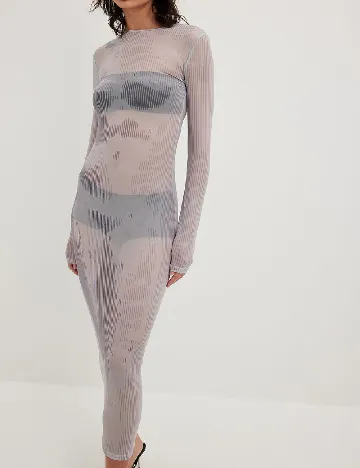 Rochie medie NA-KD, gri Gri