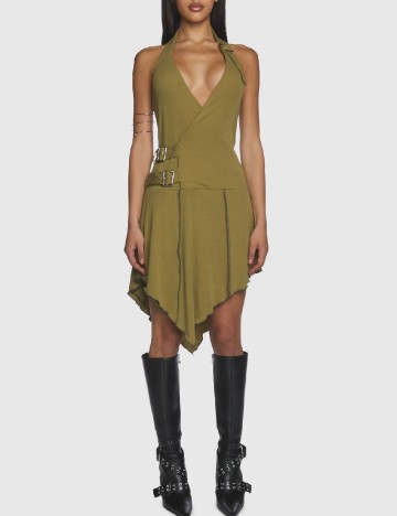 Rochie scurta The Ragged Priest, verde