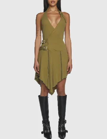 Rochie scurta The Ragged Priest, verde Verde