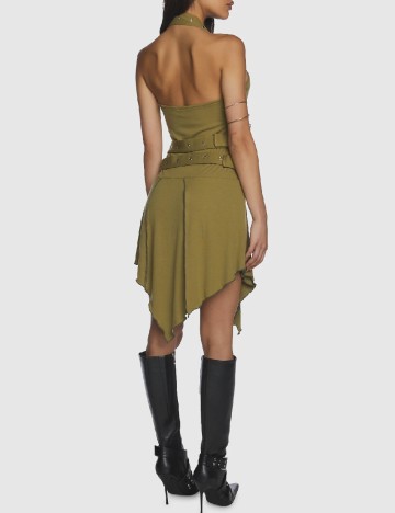 Rochie scurta The Ragged Priest, verde