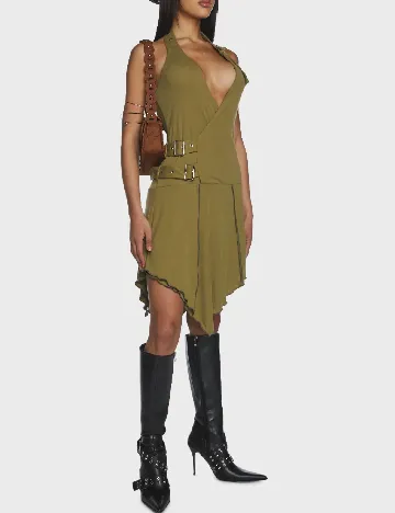 Rochie scurta The Ragged Priest, verde Verde