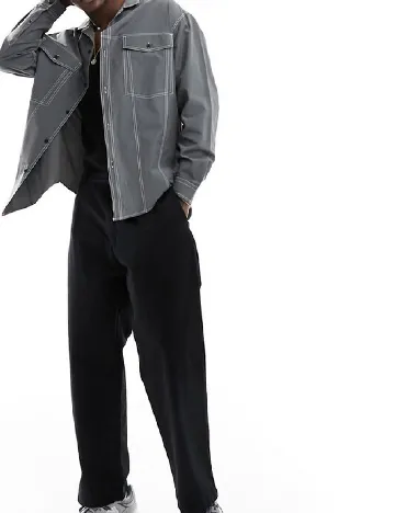 Camasa Oversize ASOS, gri Gri