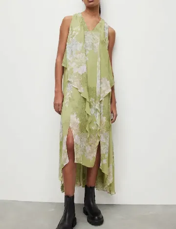 Rochie medie ALLSAINTS, verde Verde