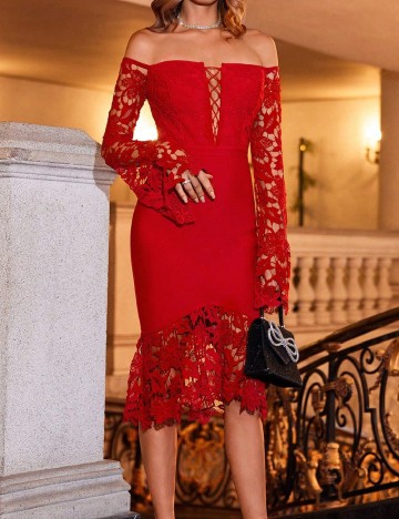 Rochie medie SHEIN, rosu