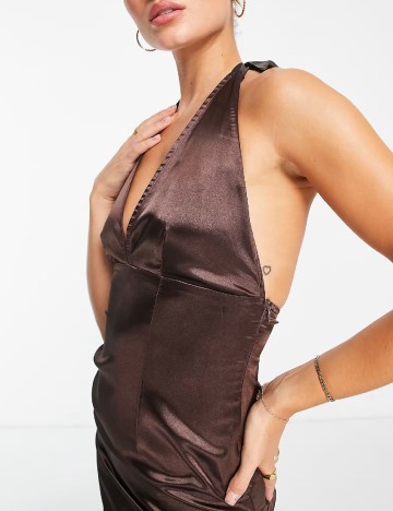Rochie scurta Urban Threads, maro