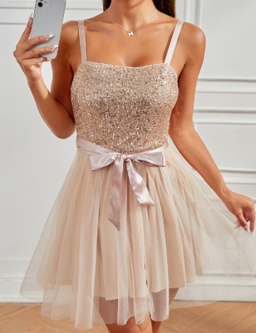 Rochie scurta SHEIN, crem