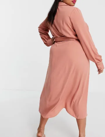 Rochie medie ASOS Curve, roz pudra inchis Roz
