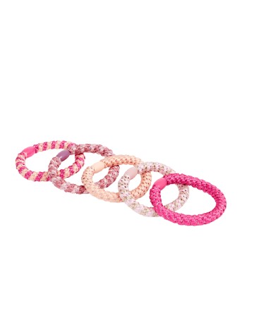 Set elastice de par 5 bucati Trendz, roz