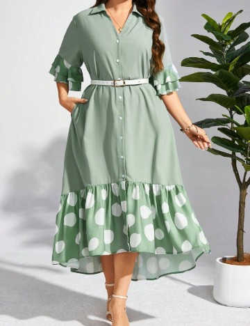 Rochie lunga SHEIN CURVE, verde