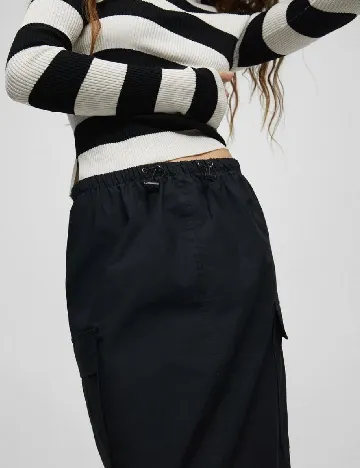 Fusta Pull&Bear, negru Negru